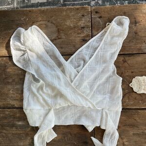 Altr’d State white tie blouse size small